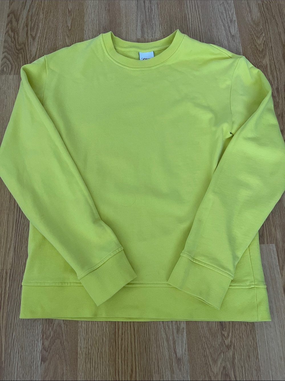 Zara Men Neon Yellow Crewneck Sweatshirt